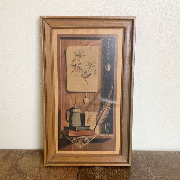 Henry Sandler Lithographic print home decor still life wood frame wall decor - Picture 1 of 10